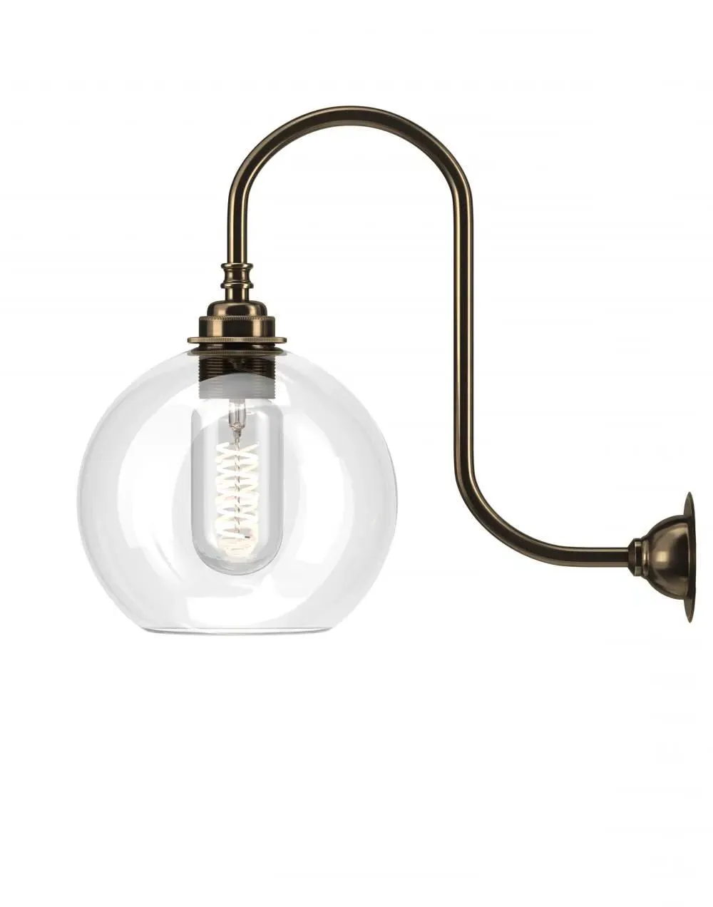 Large Swan Neck Wall Light - Polished Brass