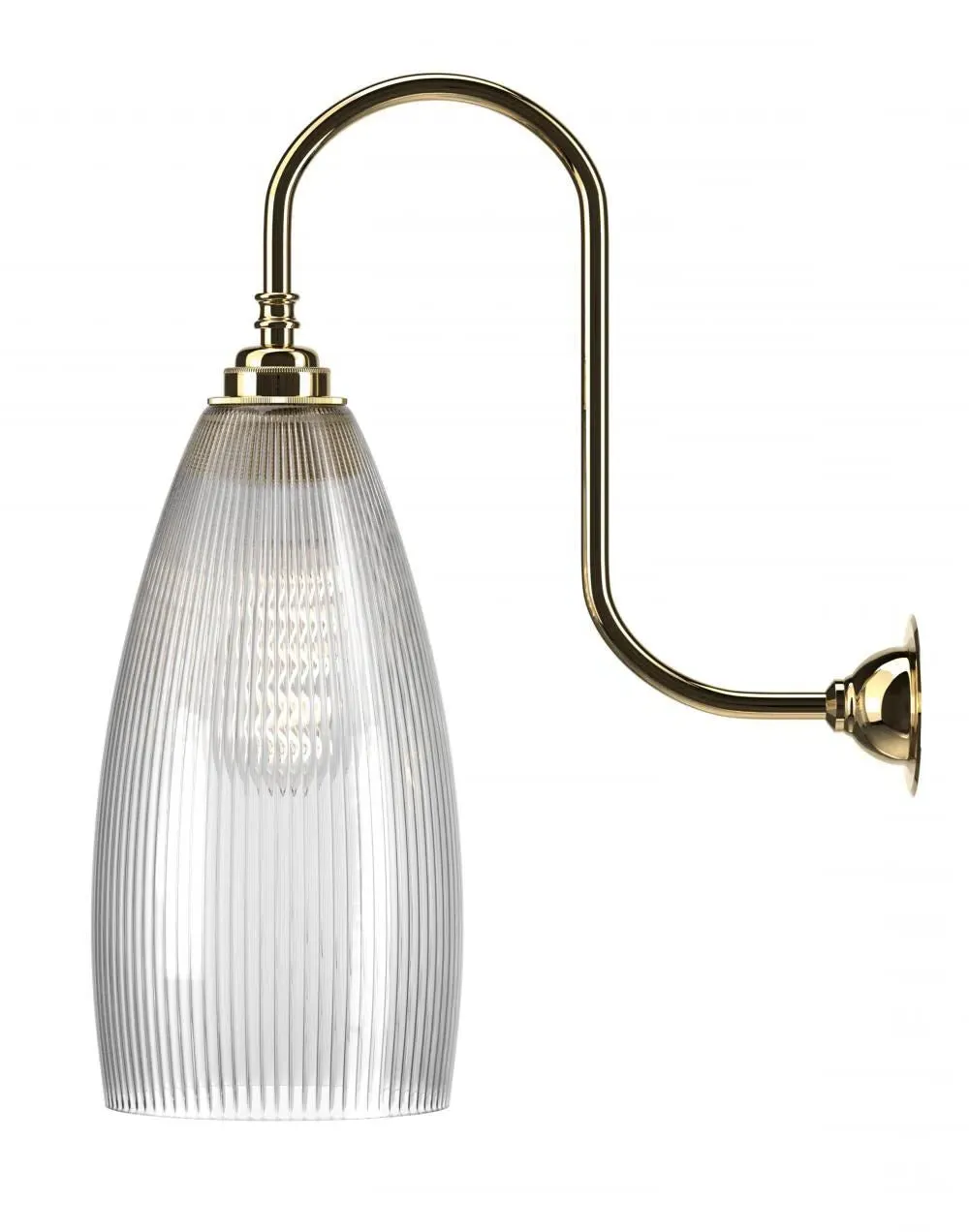 Large Swan Neck Wall Light - Polished Brass