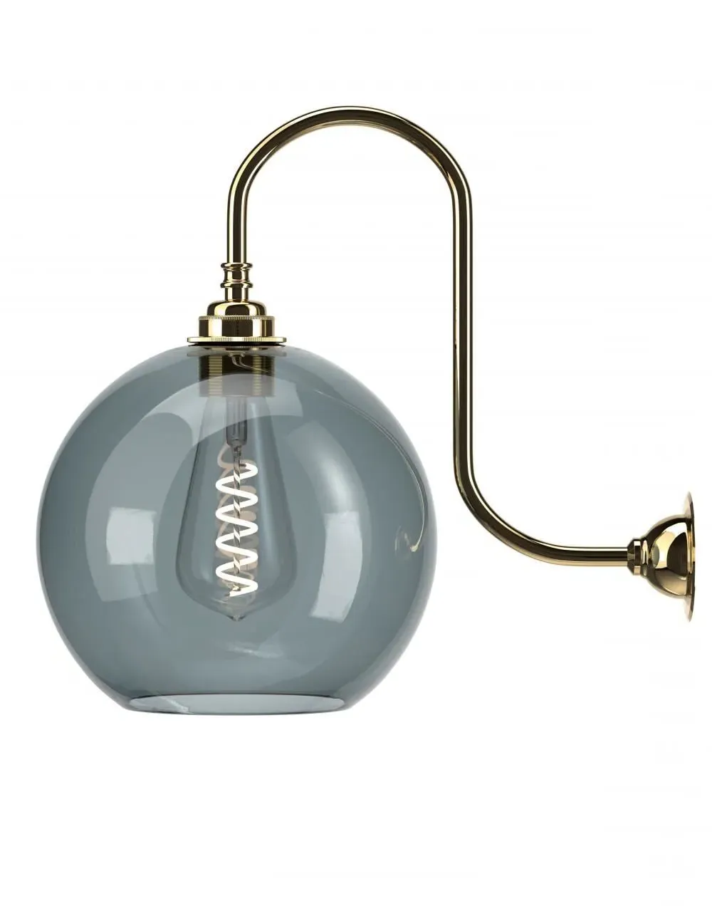 Large Swan Neck Wall Light - Polished Brass