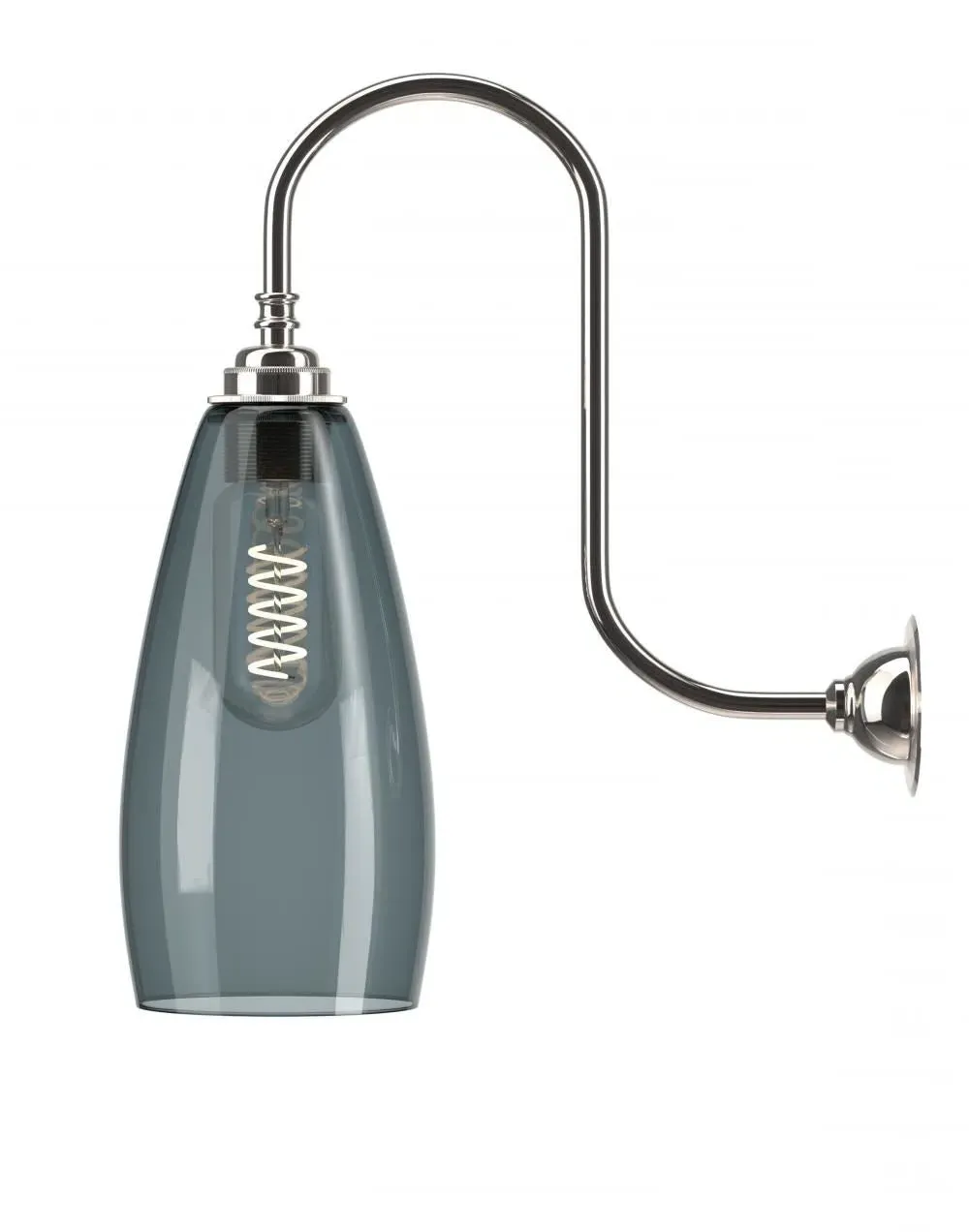 Large Wall Light with Ribbed Glass - Polished Brass