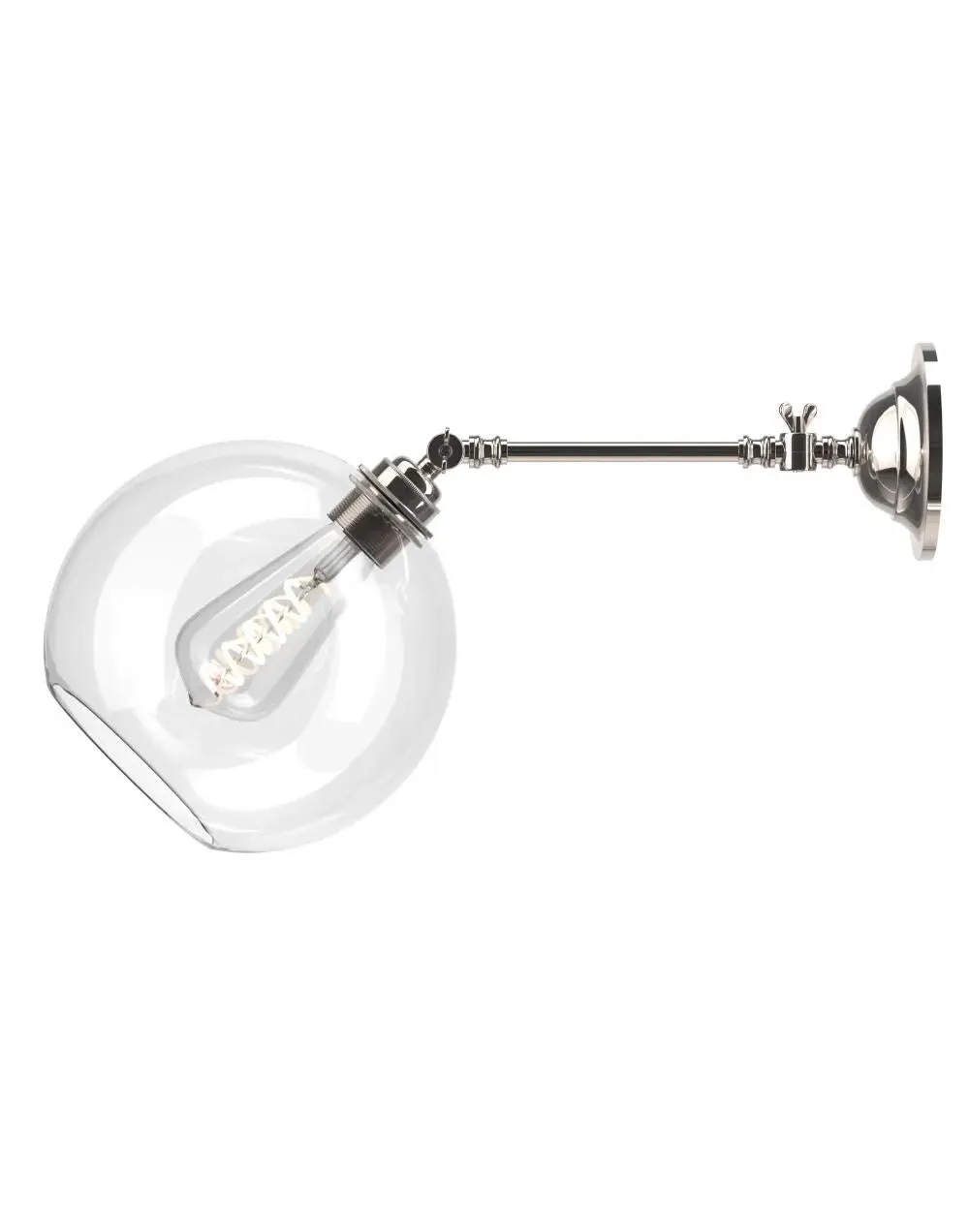 Large Wall Reading Light Adjustable - Brass, Glass