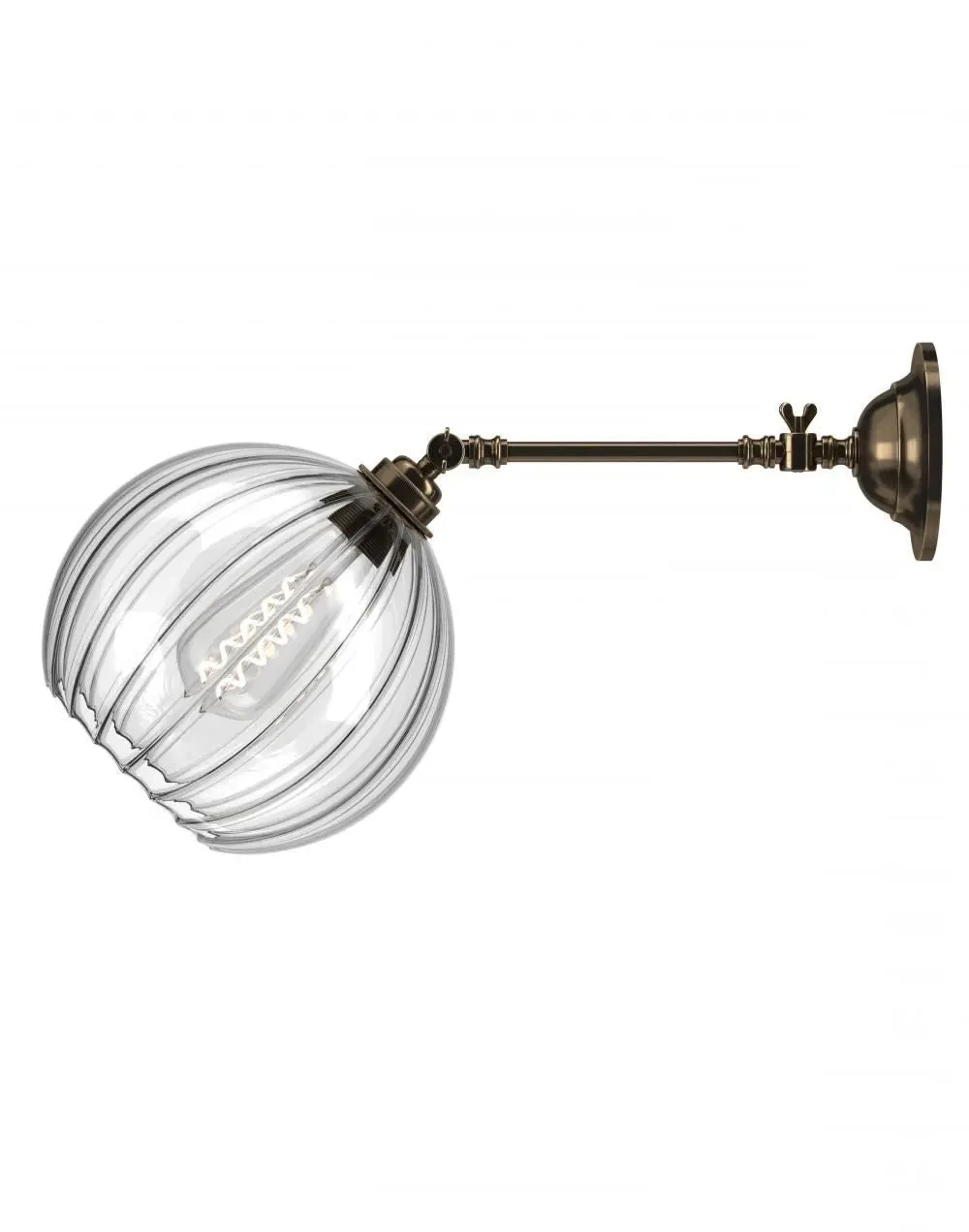 Large Wall Reading Light Adjustable - Brass, Glass
