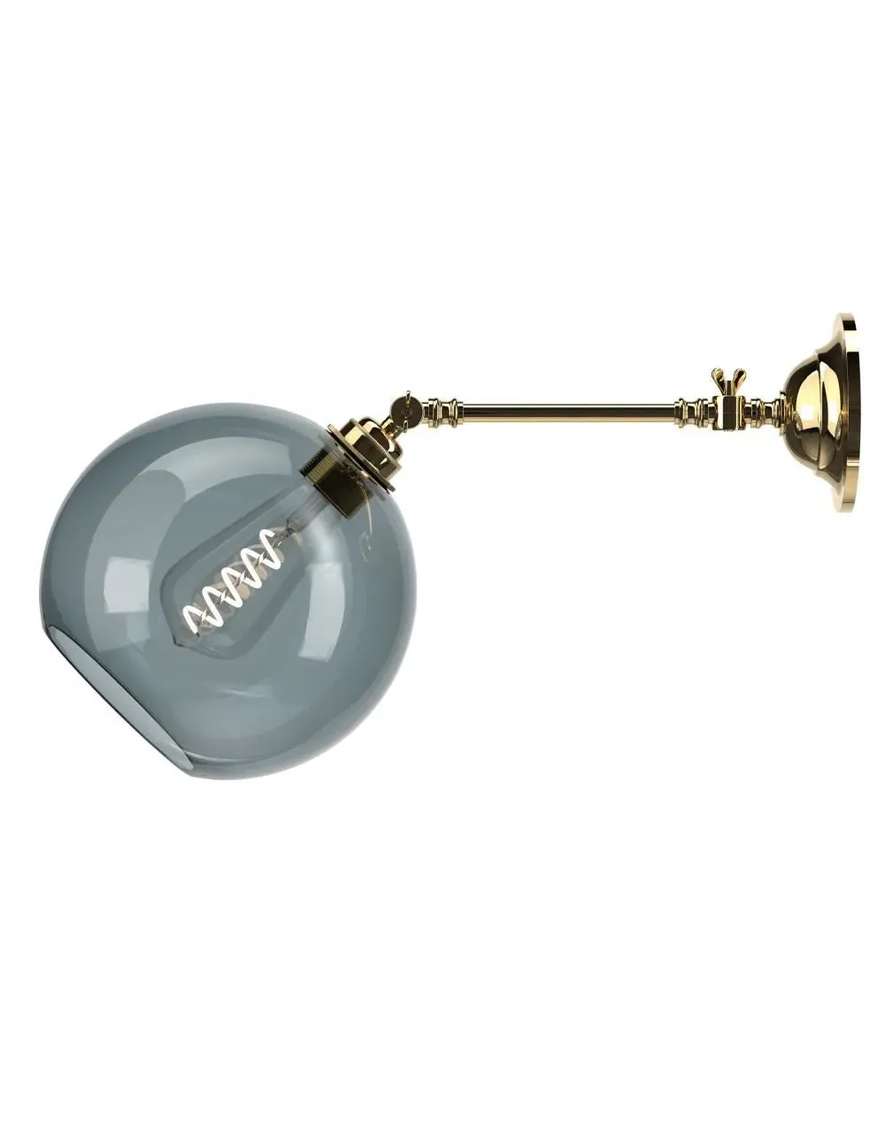 Large Wall Reading Light - Polished Brass, Glass