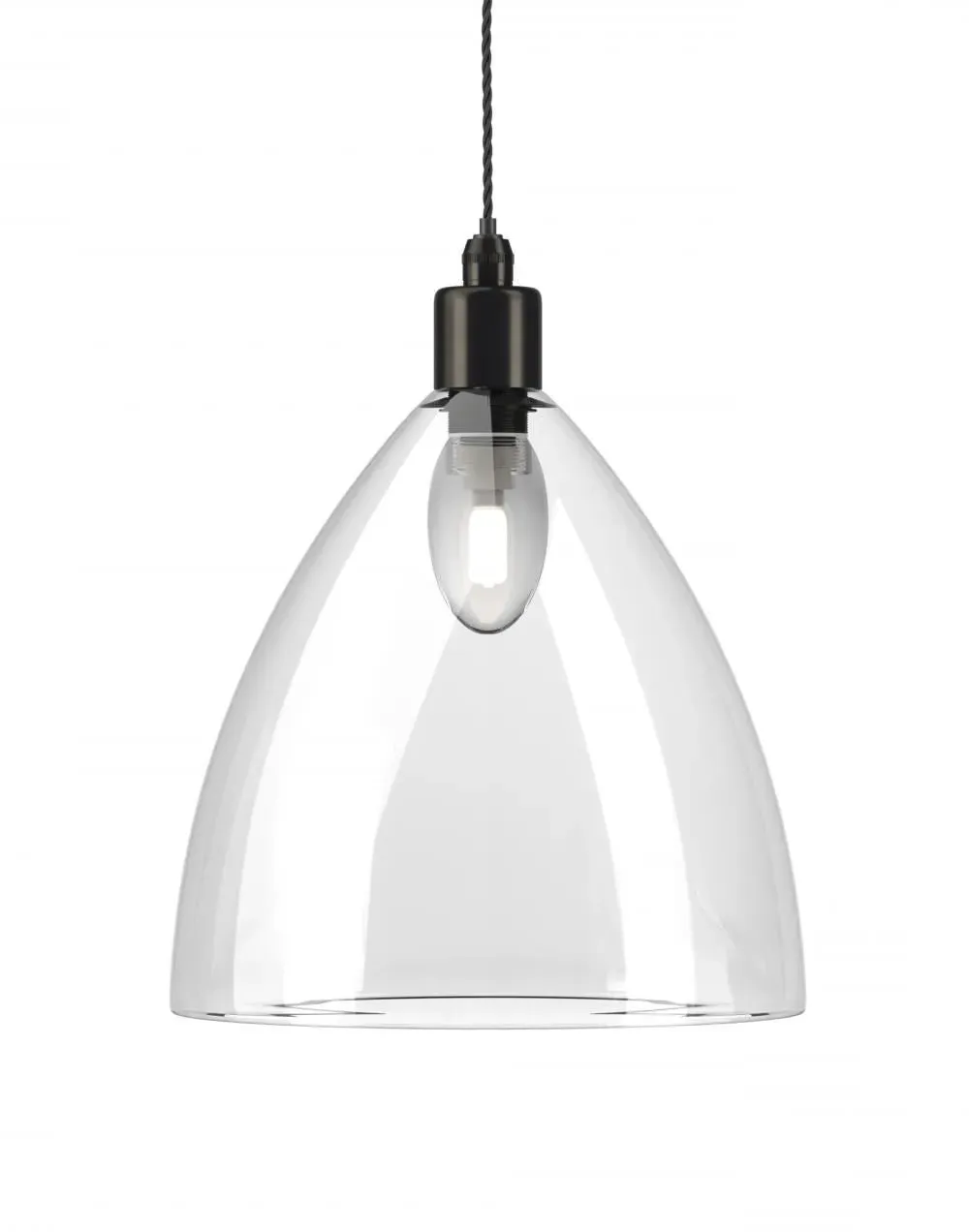 Ledbury Large Bathroom Pendant Light - Bronze, Clear Glass