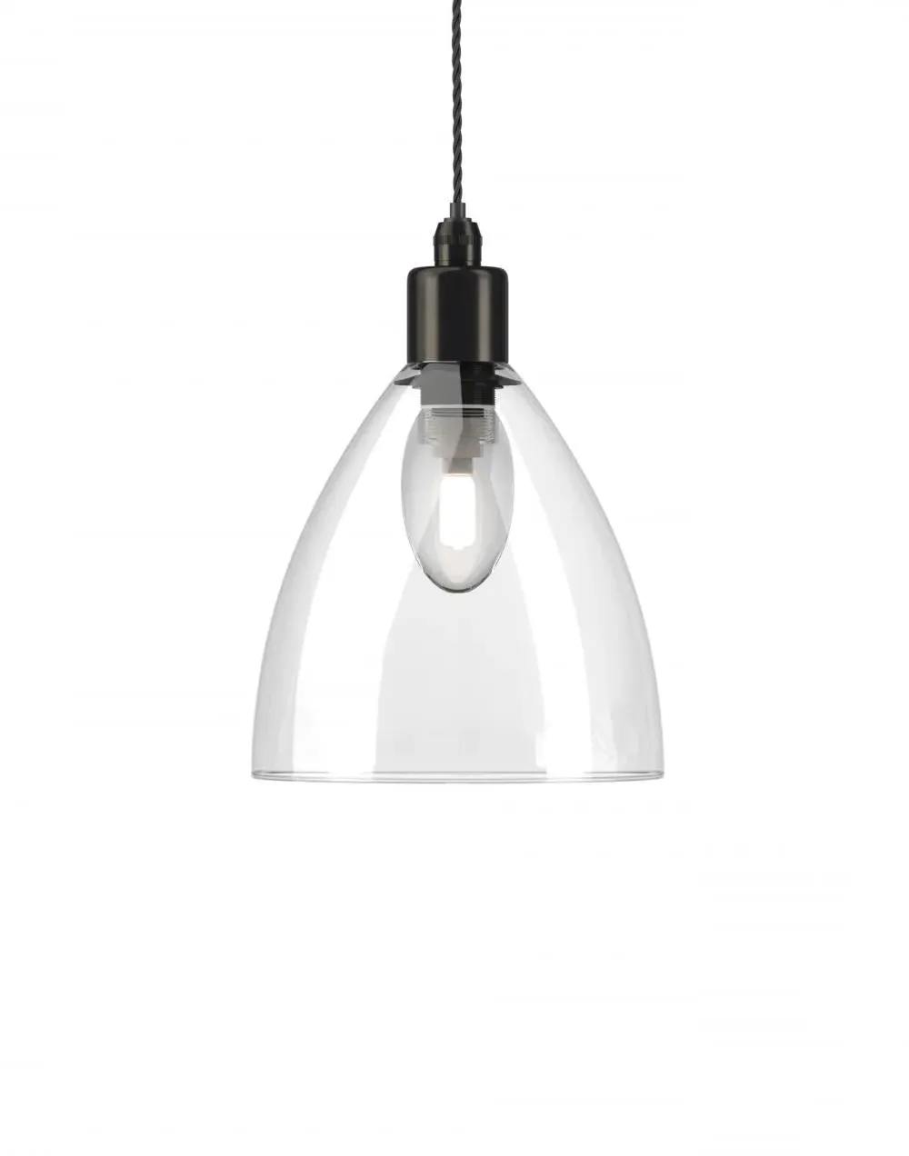 Ledbury Medium Bathroom Pendant Light - Bronze, Clear Glass image