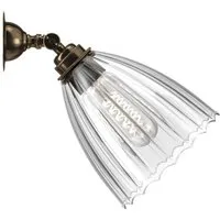 Ledbury Spotlight - Antique Brass, Ribbed Glass