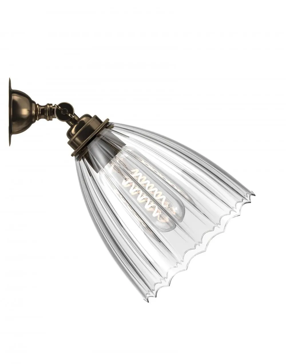 Ledbury Spotlight - Antique Brass, Ribbed Glass image