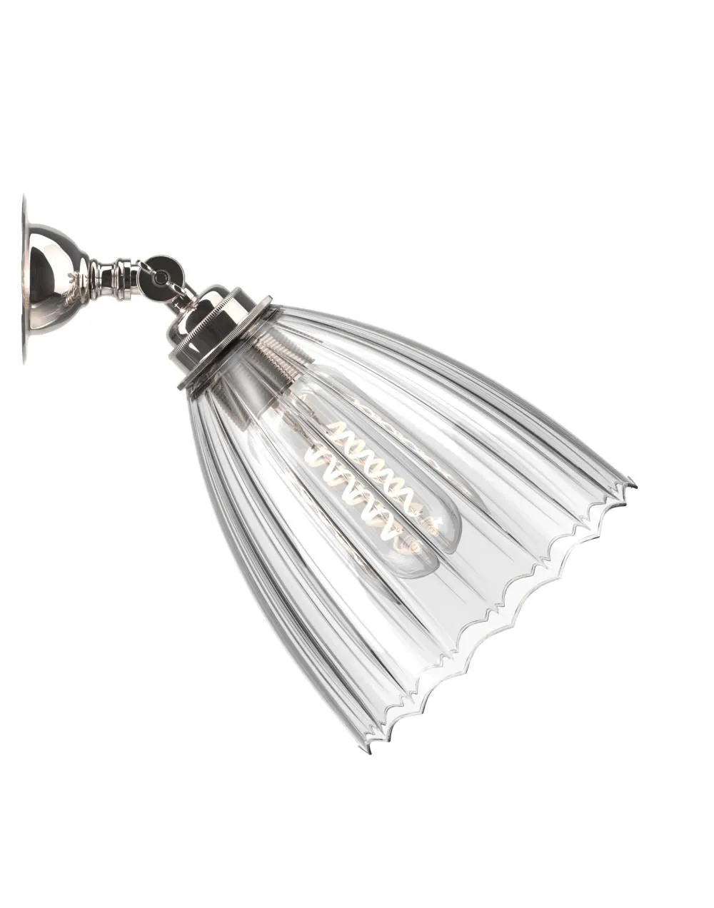 Ledbury Spotlight - Nickel, Ribbed Glass