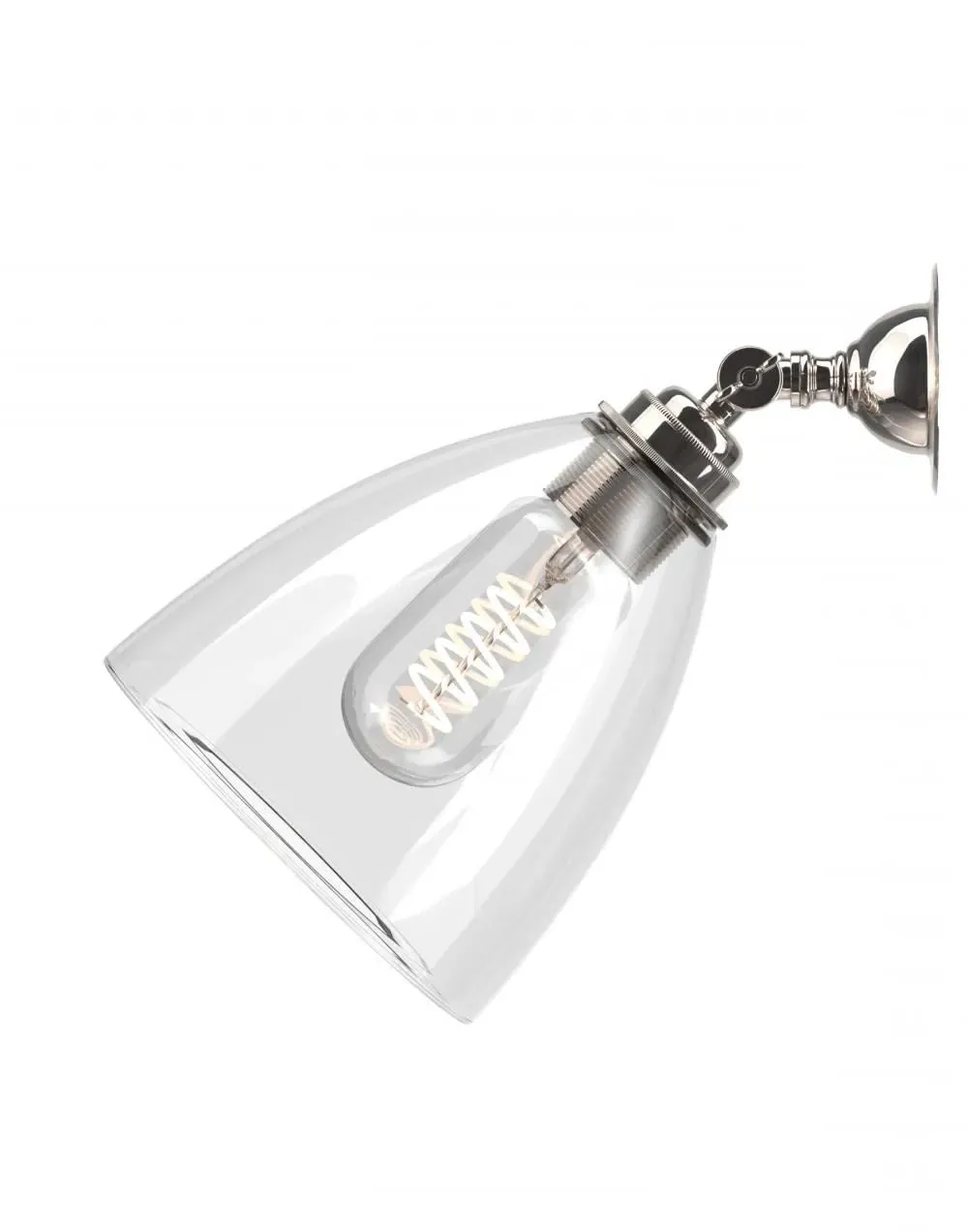 Ledbury Spotlight - Polished Brass, Ribbed Glass