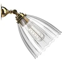 Ledbury Spotlight - Polished Brass, Ribbed Glass