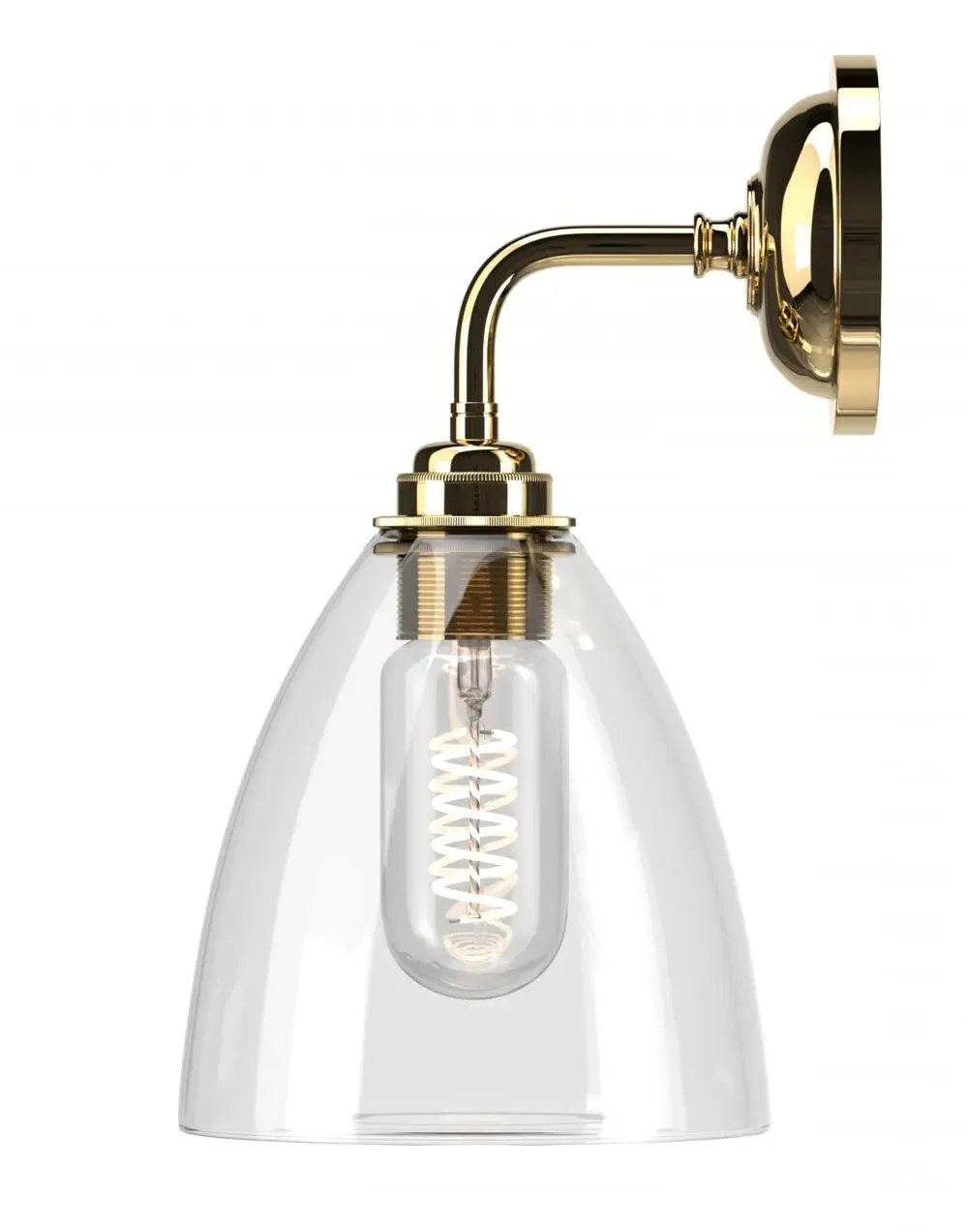 Ledbury Wall Light - Antique Brass, Ribbed Glass