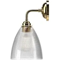 Ledbury Wall Light - Polished Brass, Ribbed Glass
