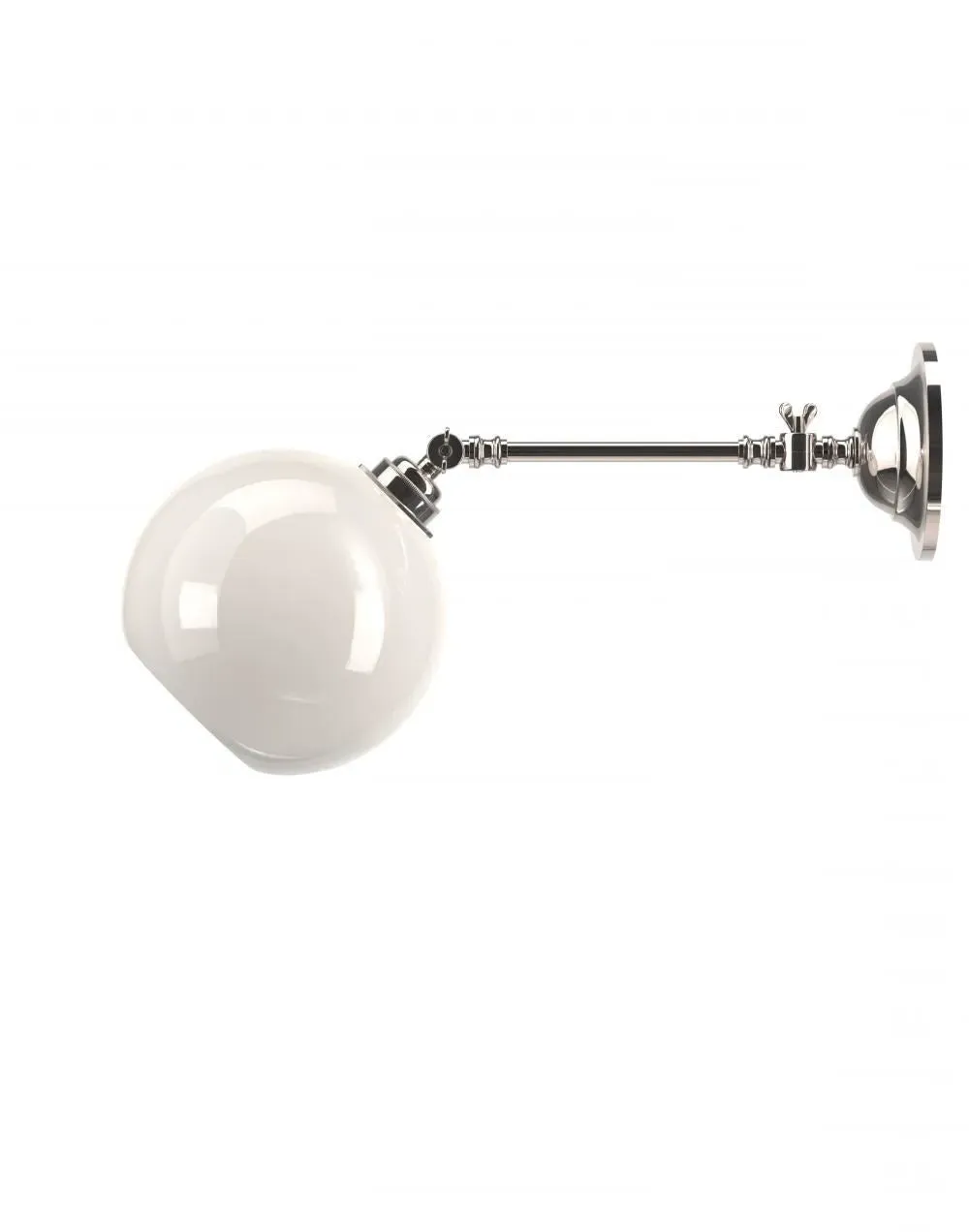 Medium Adjustable Reading Light - Nickel, Glass