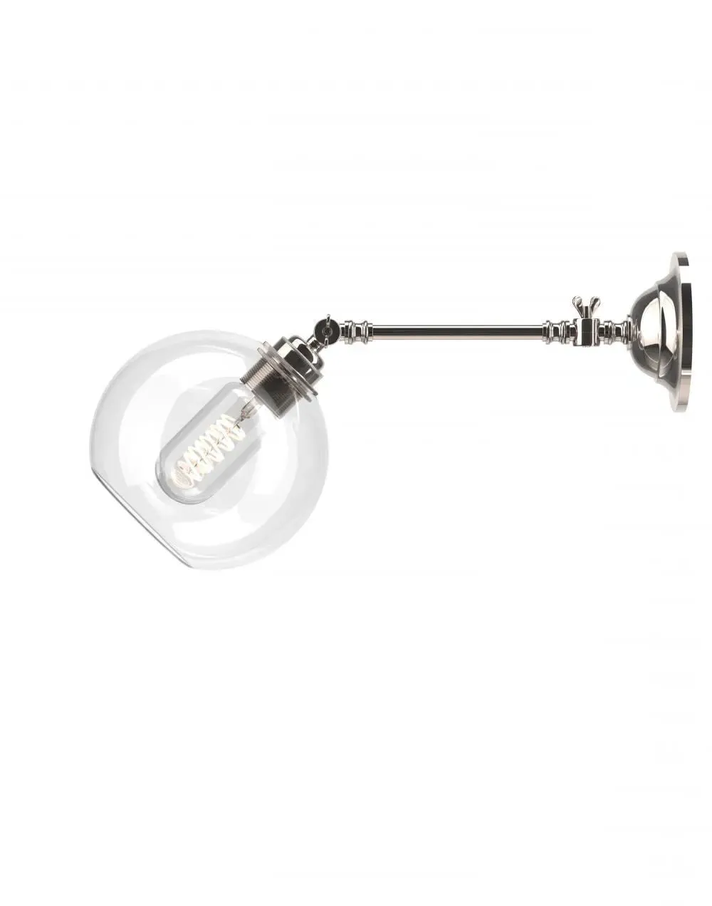 Medium Adjustable Reading Light - Nickel, Glass image
