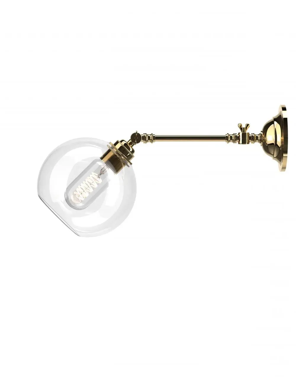 Medium Adjustable Reading Light - Polished Brass