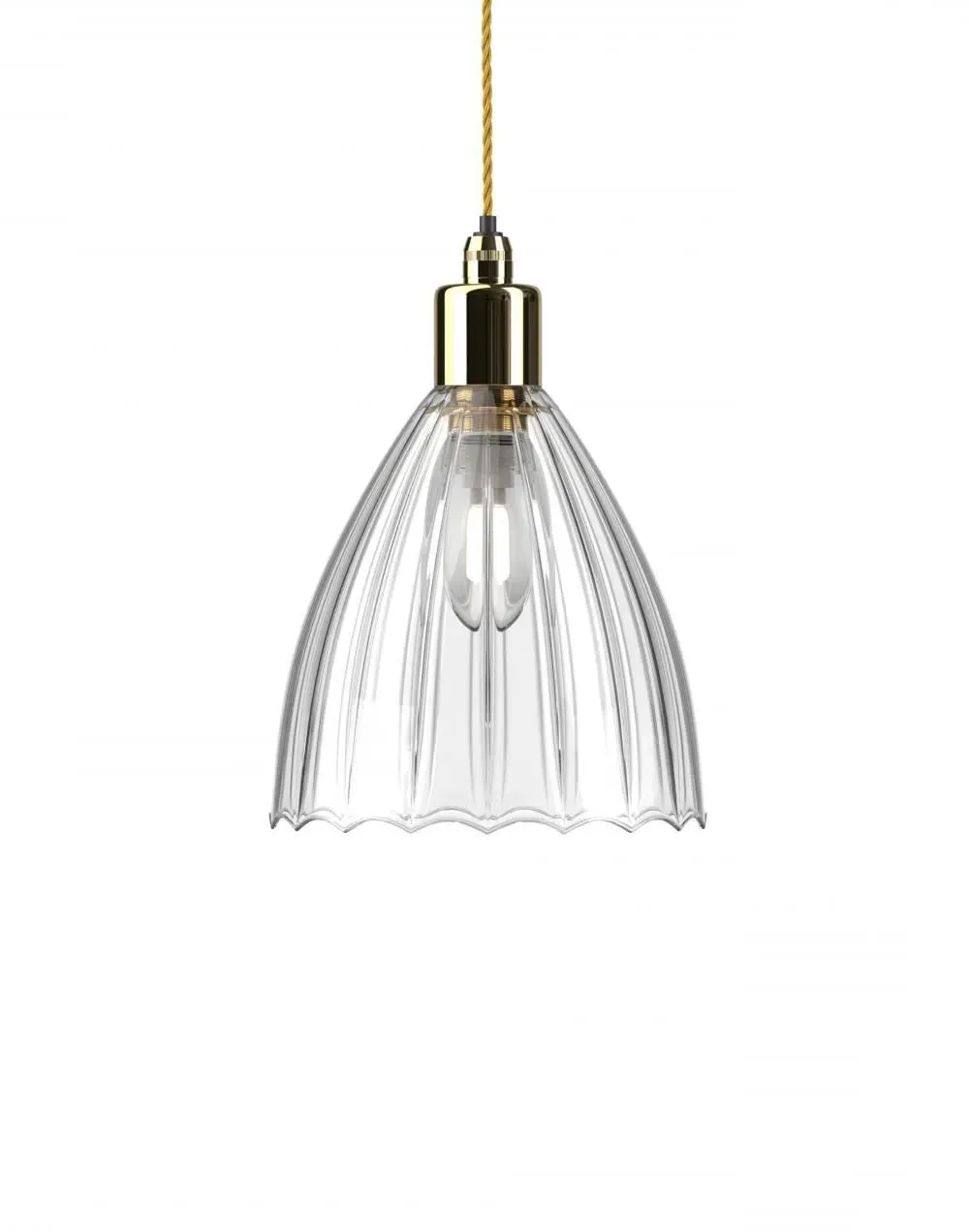 Medium Bathroom Pendant Light - Brass, Glass image