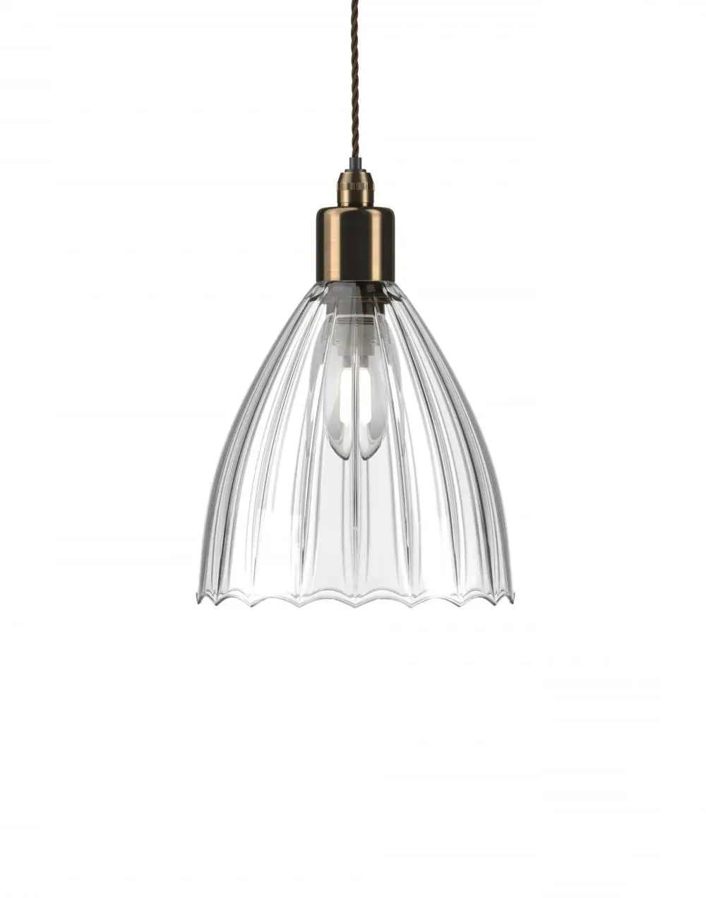 Medium Bathroom Pendant Light - Brass, Glass