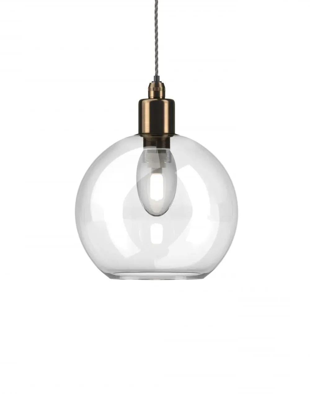 Medium Bathroom Pendant Light - Brass, Glass image