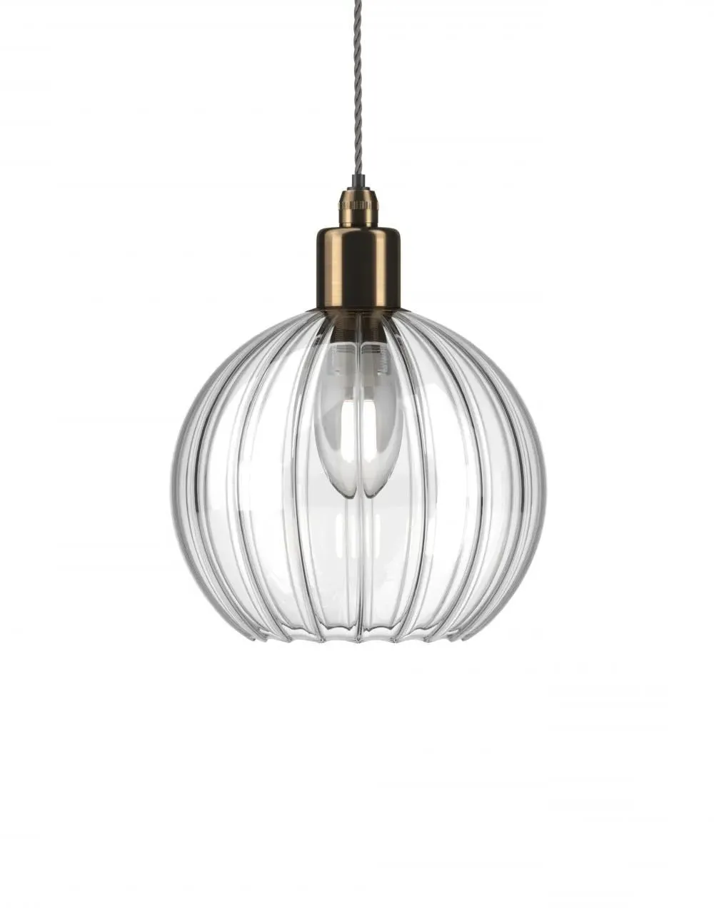 Medium Bathroom Pendant Light - Brass, Glass