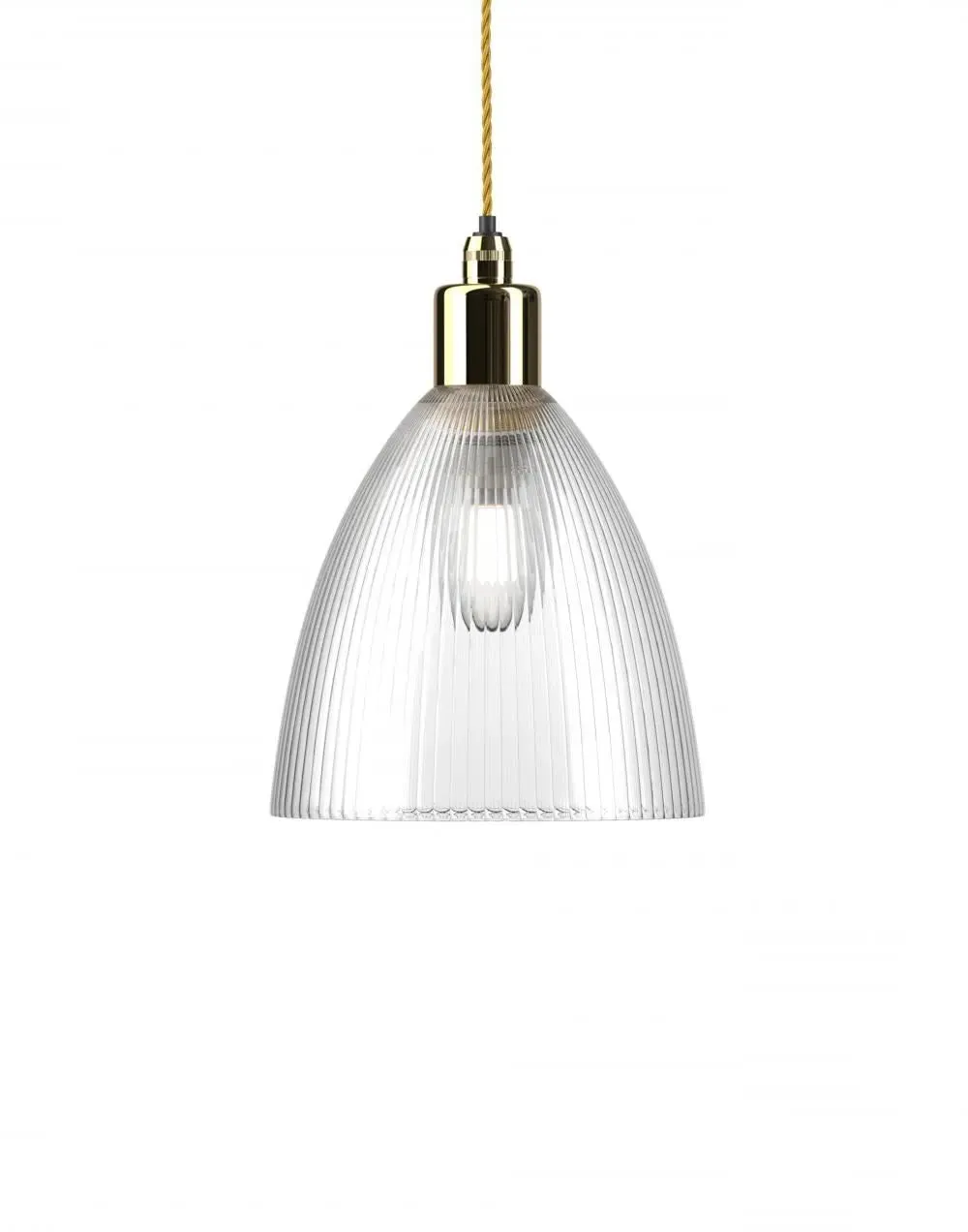 Medium Bathroom Pendant Light - Brass, Glass