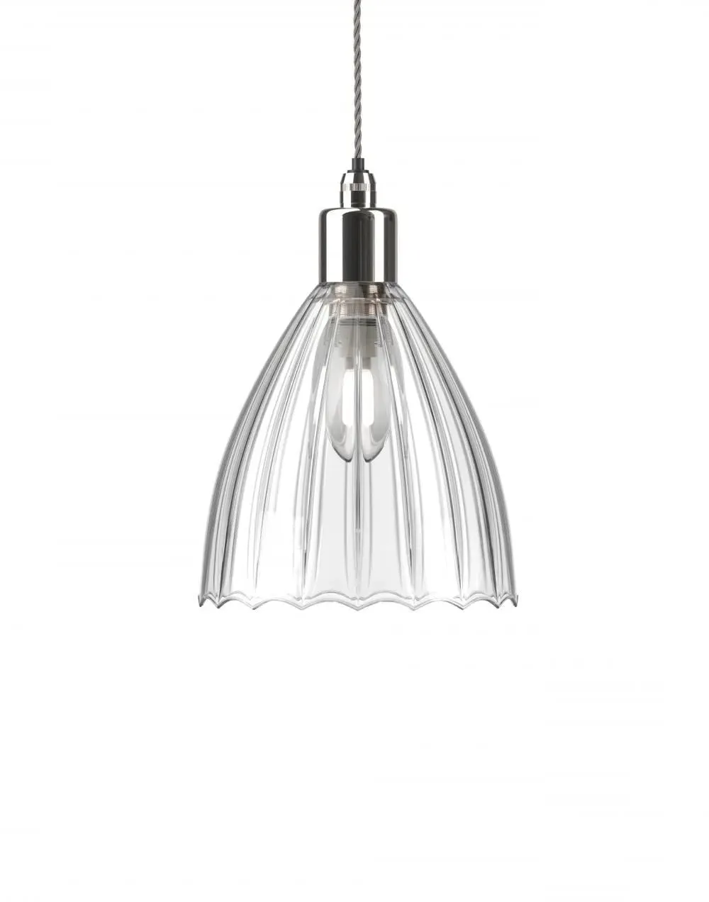 Medium Bathroom Pendant Light - Nickel, Glass