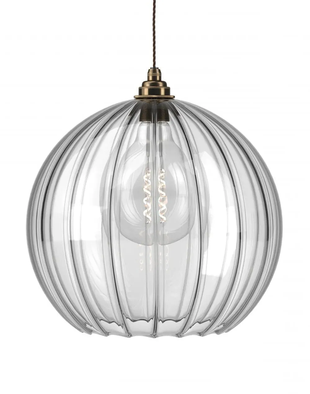 Medium Pendant Light - Antique Brass, Glass