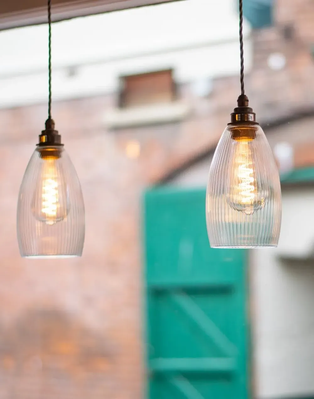 Medium Pendant Light - Antique Brass, Smoked Glass
