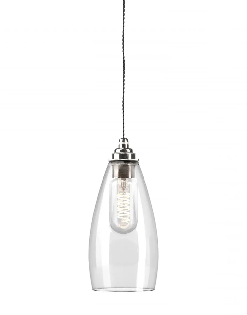 Medium Pendant Light Clear Glass - Nickel image