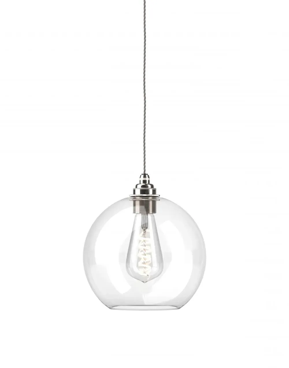 Medium Pendant Light - Nickel, Glass