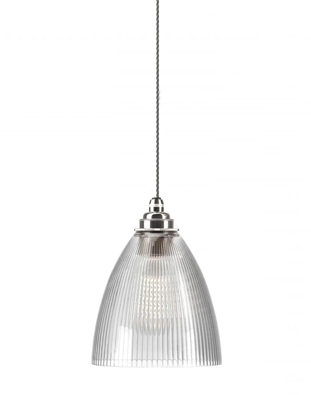 Medium Pendant Light Skinny Ribbed - Nickel