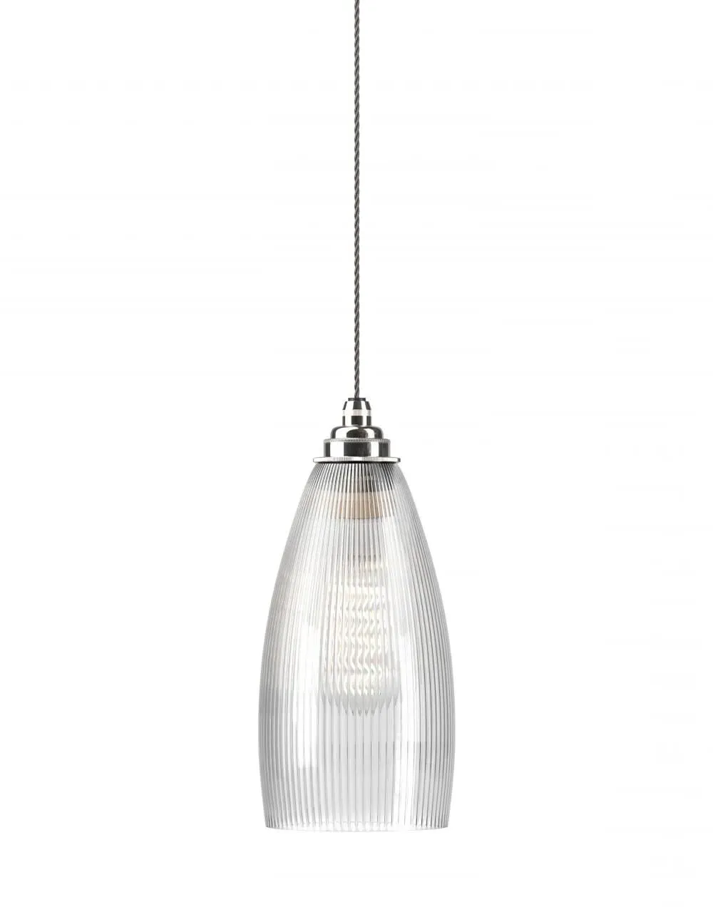 Medium Pendant Light Skinny Ribbed - Nickel