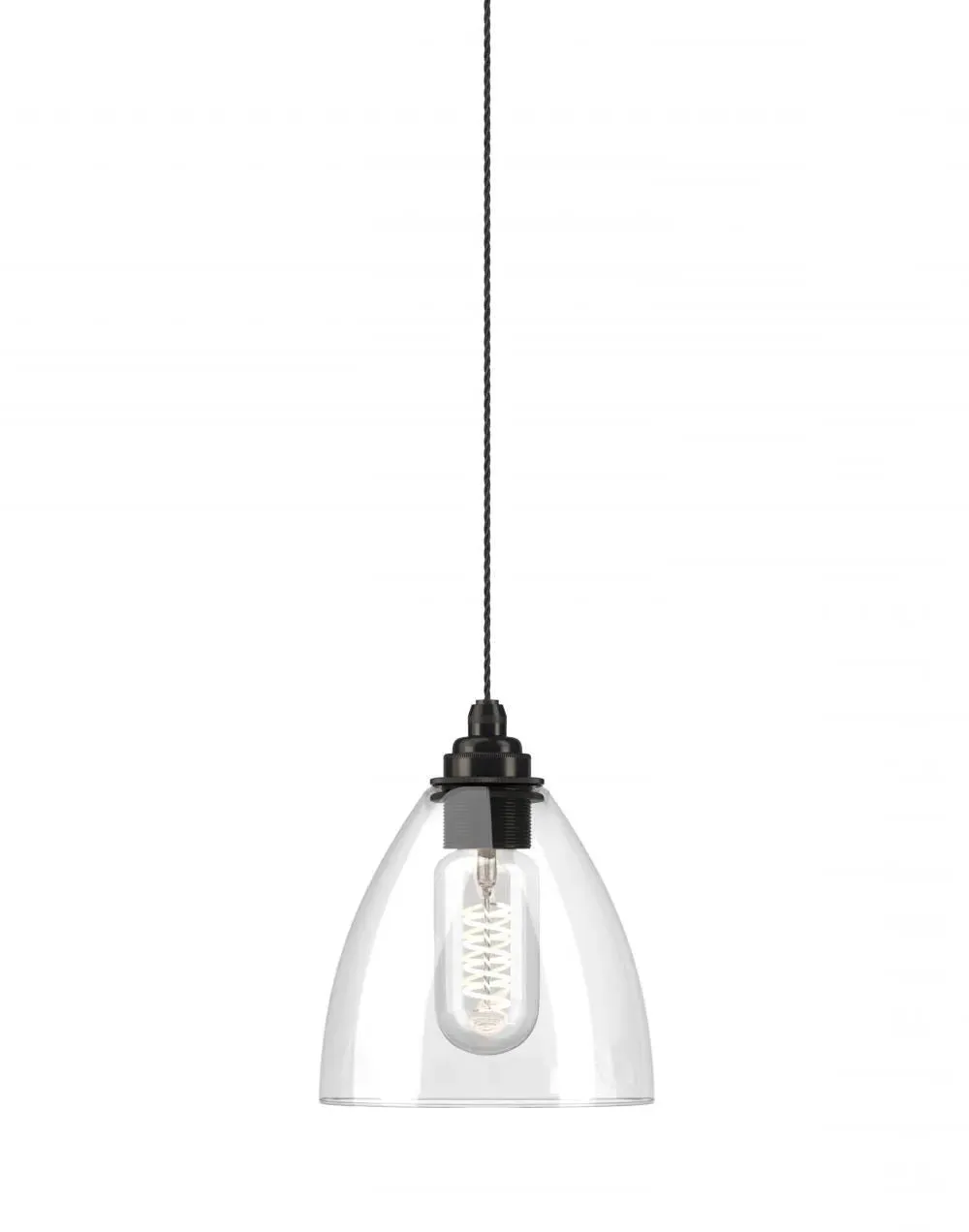 Medium Pendant Light with Clear Glass - Bronze image