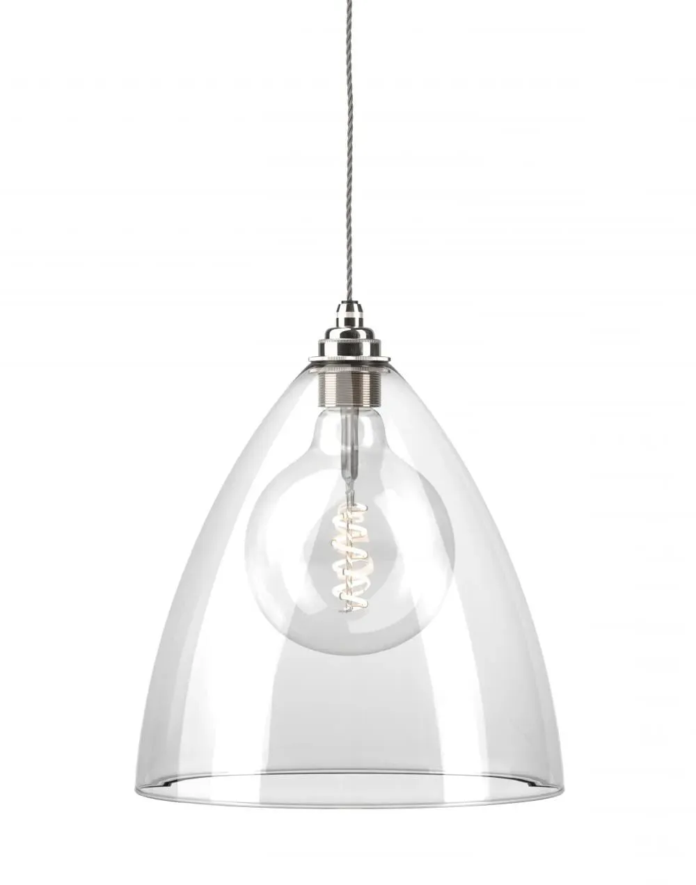 Medium Pendant Light with Glass Shade - Brass