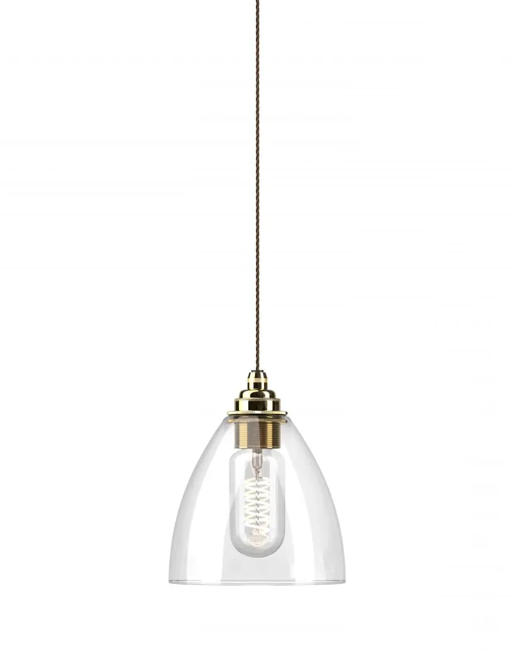 Medium Pendant Light with Glass Shade - Brass