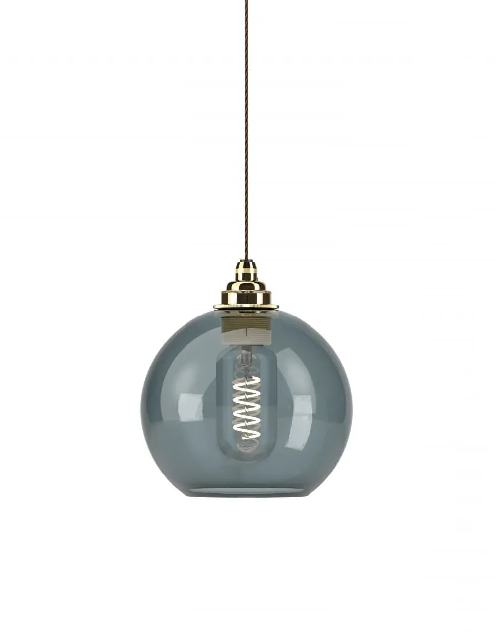 Medium Pendant Light with Smoked Glass - Brass