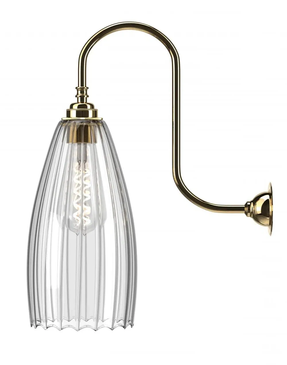 Medium Swan Neck Wall Light - Antique Brass