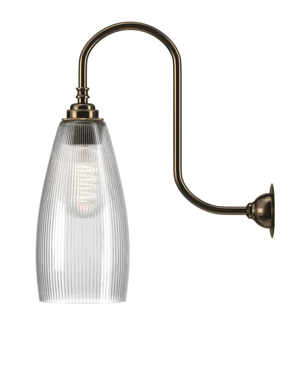 Medium Swan Neck Wall Light - Antique Brass image