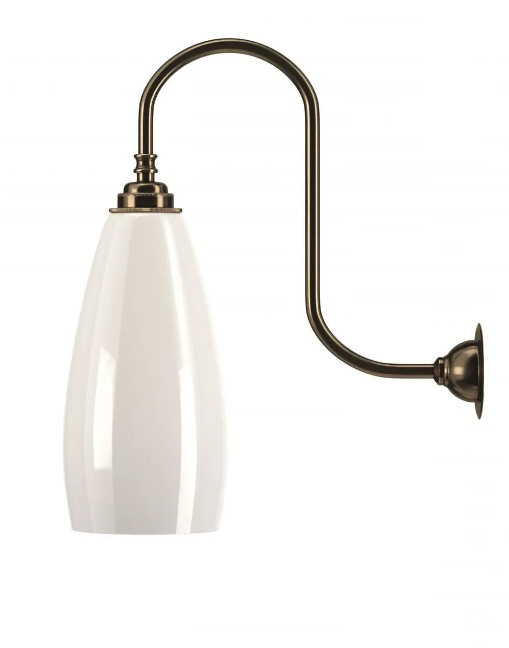 Medium Swan Neck Wall Light - Antique Brass