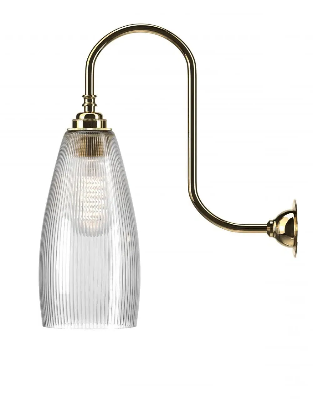 Medium Swan Neck Wall Light - Polished Brass