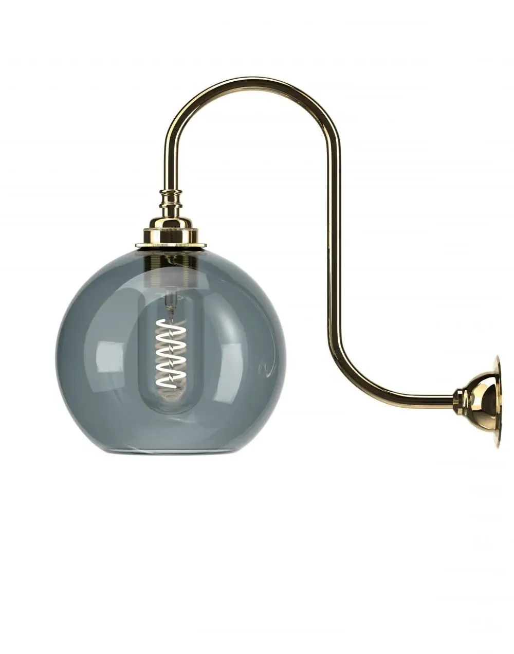 Medium Swan Neck Wall Light - Polished Brass