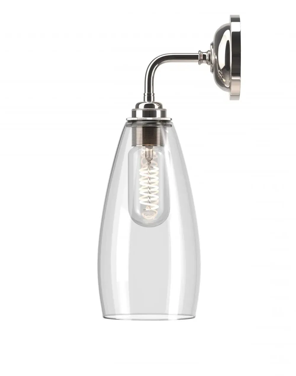 Medium Wall Light with Clear Glass - Nickel image