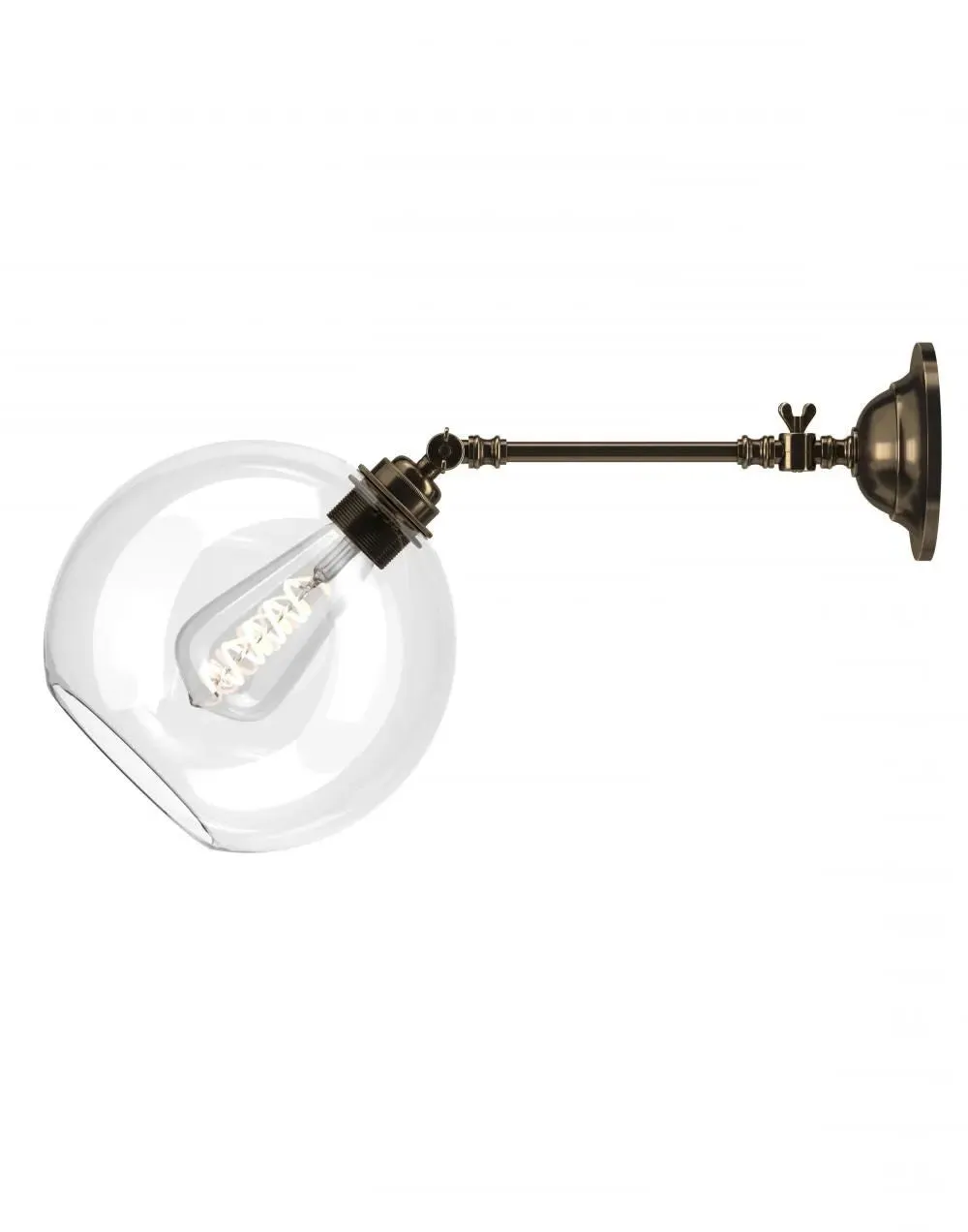 Medium Wall Reading Light Adjustable - Brass, Glass