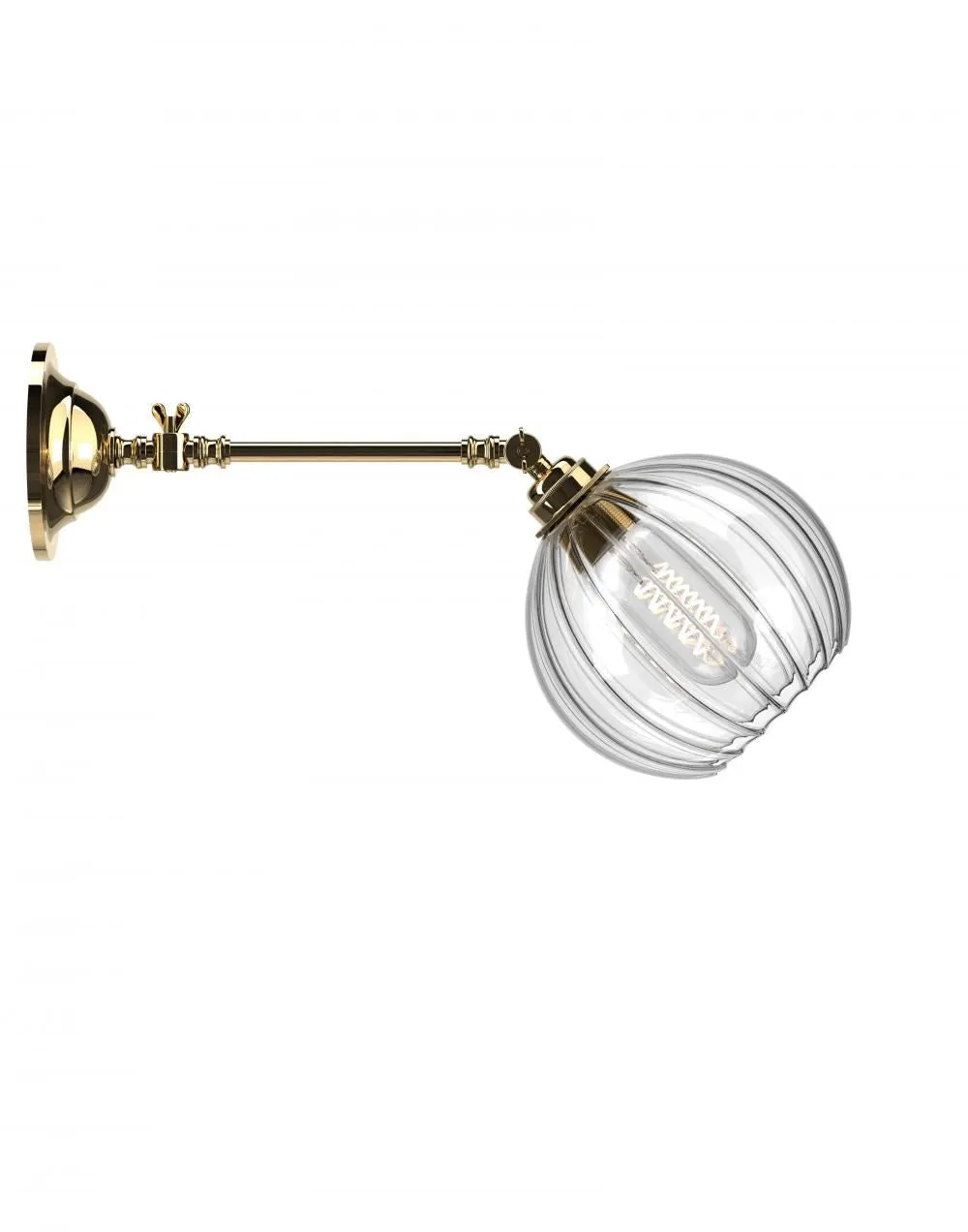 Medium Wall Reading Light Adjustable - Brass, Glass