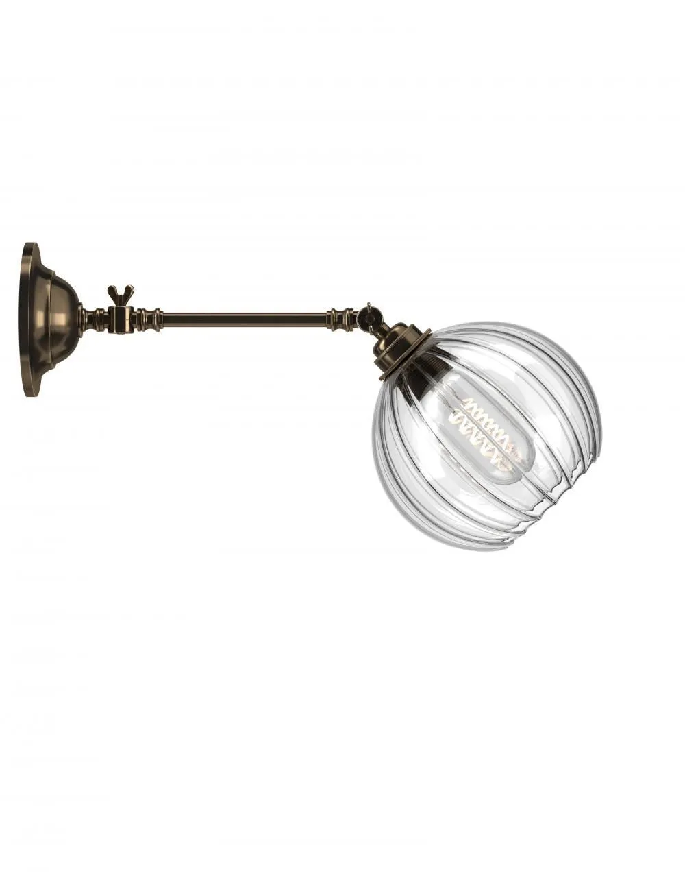 Medium Wall Reading Light Adjustable - Brass, Glass image