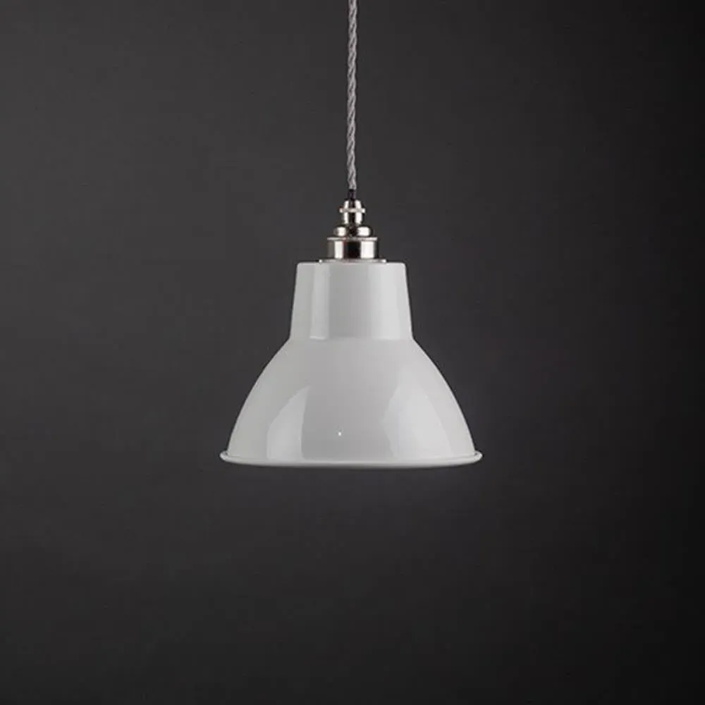 Moccas Large Pendant Light - White, Antique Brass