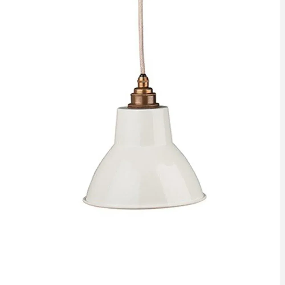 Moccas Large Pendant Light - White, Polished Brass