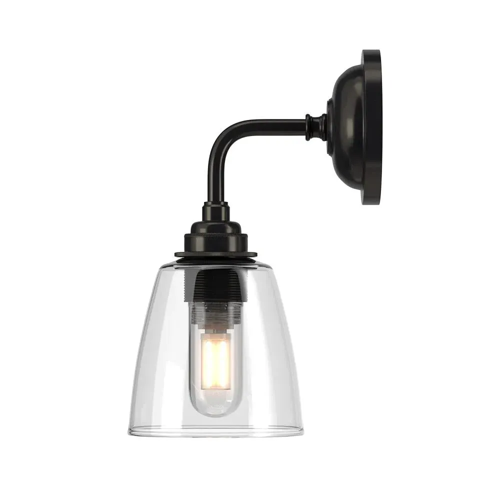 Pixley Bathroom Wall Light - Antique Brass, Clear Glass