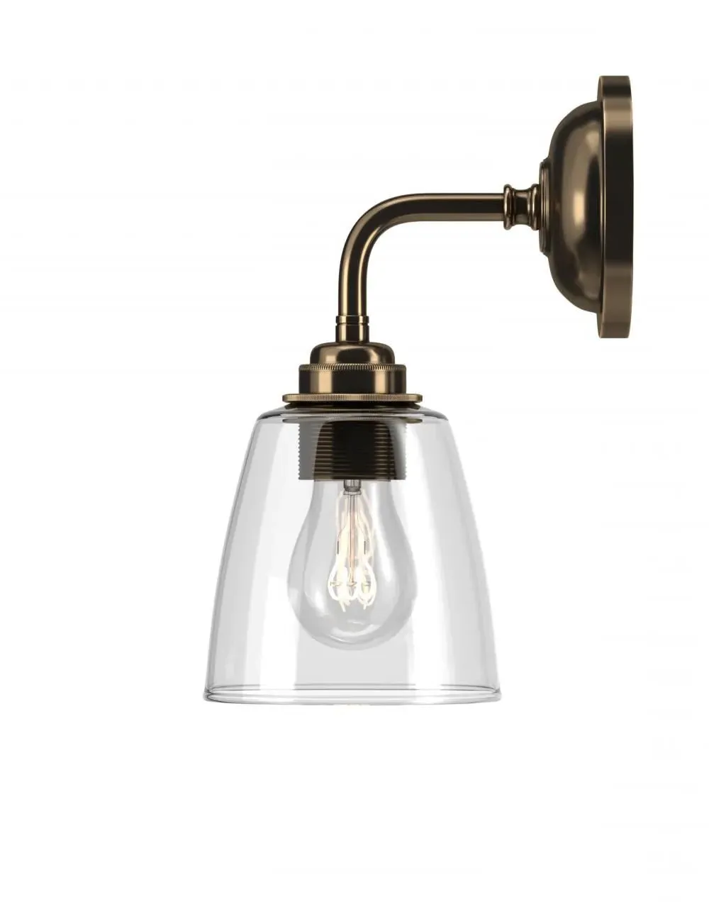 Pixley Wall Light - Polished Brass, Clear Glass