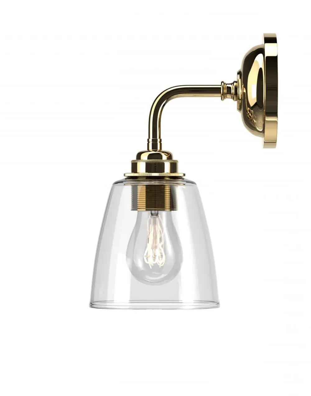 Pixley Wall Light - Polished Brass, Clear Glass