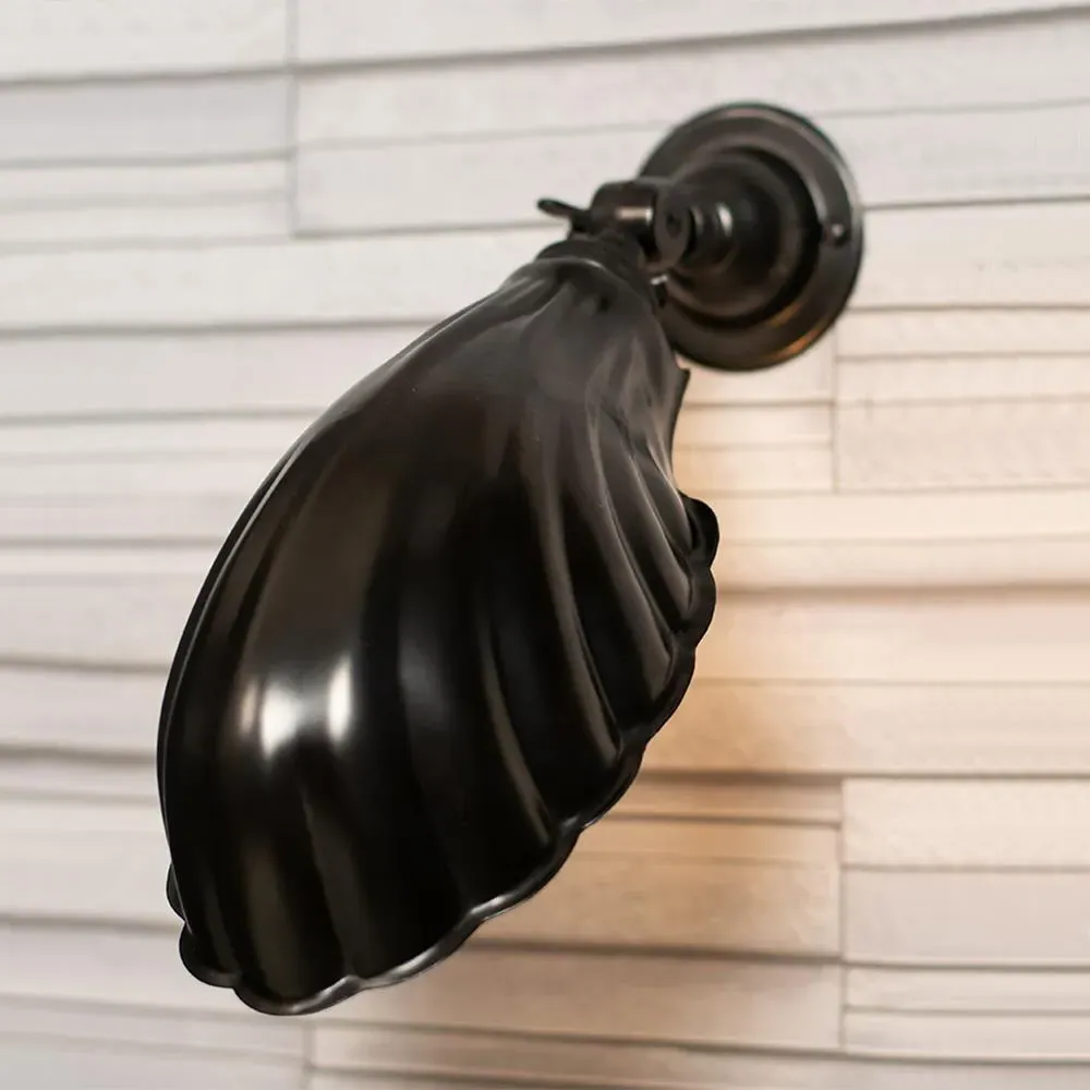 Shell Wall Light with Adjustable Spotlight - Nickel